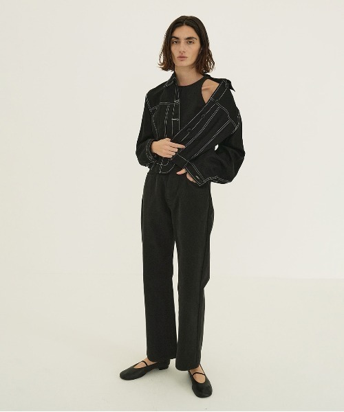 美品✨CLANE オールインワン ドッキング ワイドパンツ ウール混 CLANE（クラネ） オールインワン WAIST OPEN DENIM ALL IN ONE