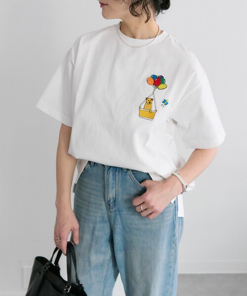 ミナペルホネン　ユニコーンデザイン 赤いTシャツ ear PAPILLONNER tシャツ KEN NAKAYAMAコラボTシャツ レディース