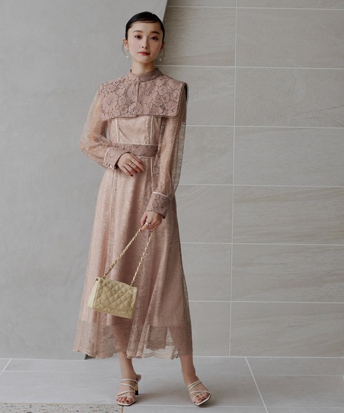 RUIRUE BOUTIQUE」 長袖ワンピース L ブルー レディース
