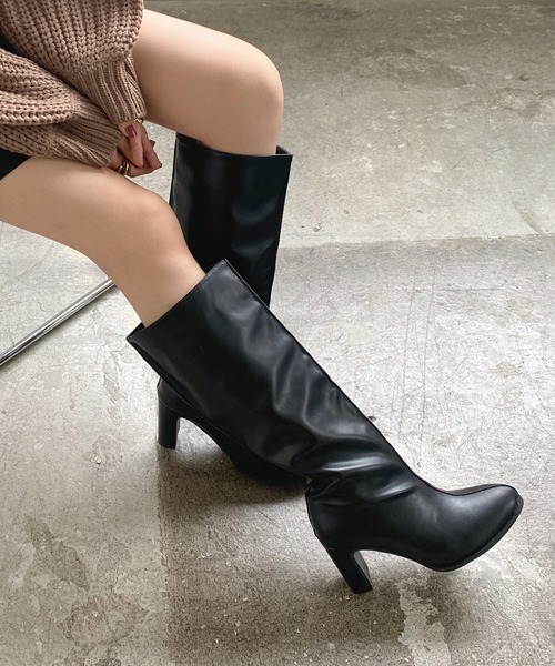 「Futier land」 ロングブーツ 36 ブラック レディース_画像2