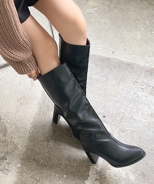 「Futier land」 ロングブーツ 36 ブラック レディース_画像3