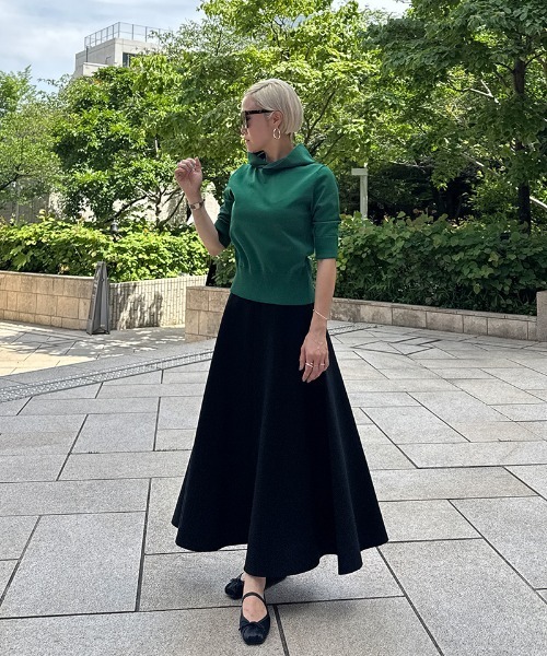 スカート エアリーニットフレアスカート「UVカット・マシン