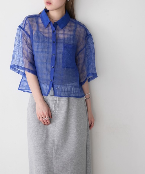forksy. ブラウス シャツ 「forksy.」シアーチェック クロップド