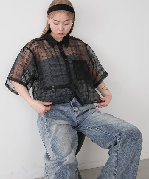 forksy.（フォルクシー） ブラウス シャツ 「forksy.」シアーチェック
