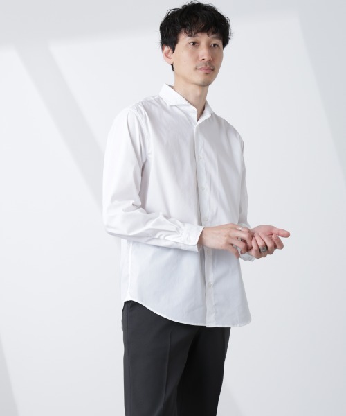 NANO universe（ナノ・ユニバース） シャツ 「ICE FLOW LINEN」カッタ
