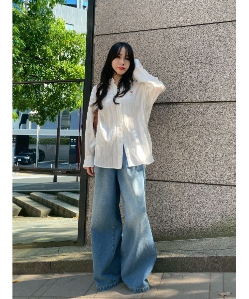 LILY BROWN ブラウス シャツ Lily Bearシアーオーバーシャツ  