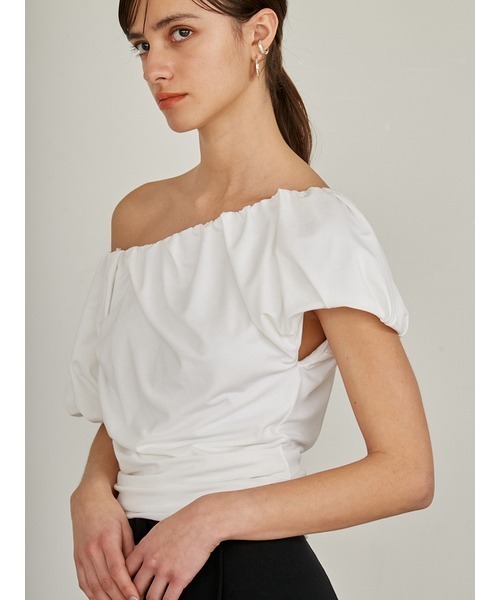 tシャツ ワンショルギャザーTシャツ レディース styling/ tシャツ ワンショルダーギャザートップス レディース