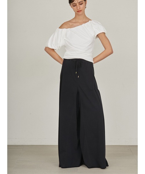 styling/ tシャツ ワンショルダーギャザートップス レディース