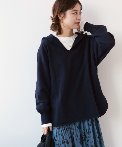 「JOURNAL STANDARD relume」 プルオーバーパーカー FREE ネイビー レディース