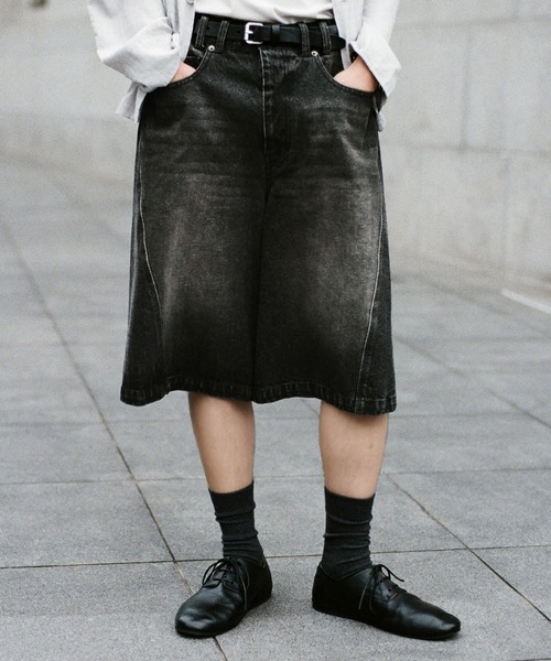パンツ wide denim shorts M MOUSSY | WIDE DENIM SHORT パンツ (ショートパンツ ) |SHEL