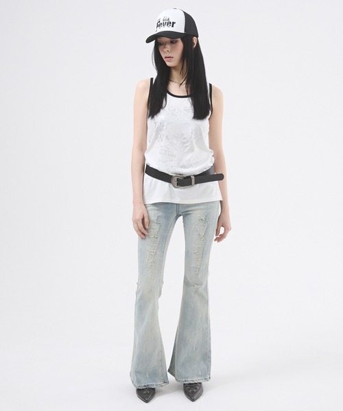 レディースタンクトップゴルフ DAIYA（ゴルフ用品、日用品） tシャツ メタリックスカルモチーフ