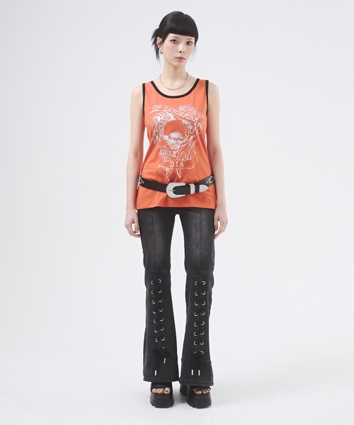 DAIYA（ダイヤ） tシャツ メタリックスカルモチーフプリントタンク