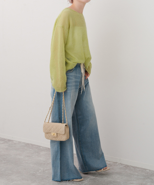 【完売品】SS24Spick &spanCHESSルーズボートネックニット 完売品】SS24Spick &spanCHESSルーズボートネックニット