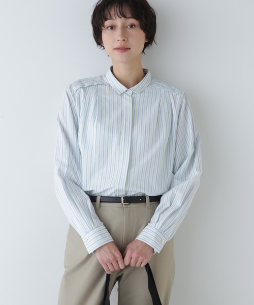 「human woman」 長袖シャツ MEDIUM グリーン系その他4 レディース