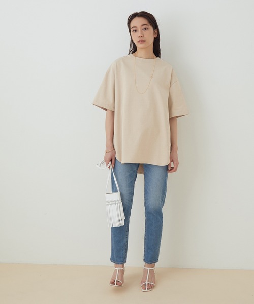 「ADAM ET ROPE'」 半袖Tシャツ 38 クリーム レディース