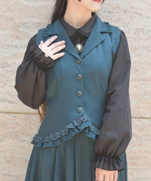 axes femme（アクシーズ ファム） ベスト ジレ レースフリルミディ