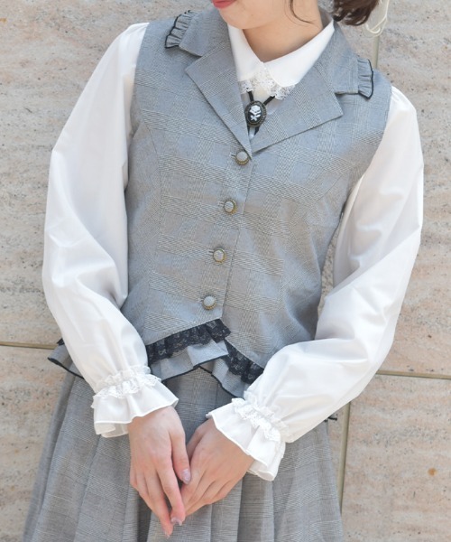 axes femme（アクシーズ ファム） ベスト ジレ レースフリルミディ