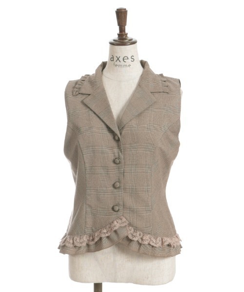 axes femme（アクシーズ ファム） ベスト ジレ レースフリルミディ