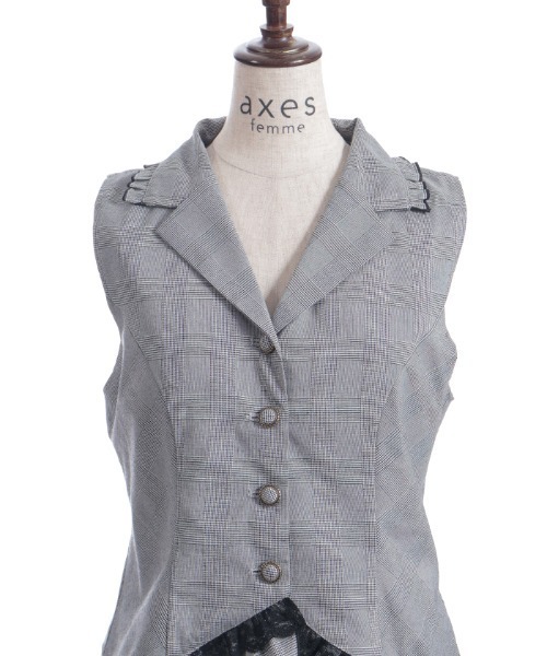 axes femme（アクシーズ ファム） ベスト ジレ レースフリルミディ