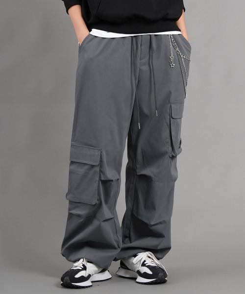 WORKS カーゴパンツ チェーン付き前後アシメカーゴパンツ レディース