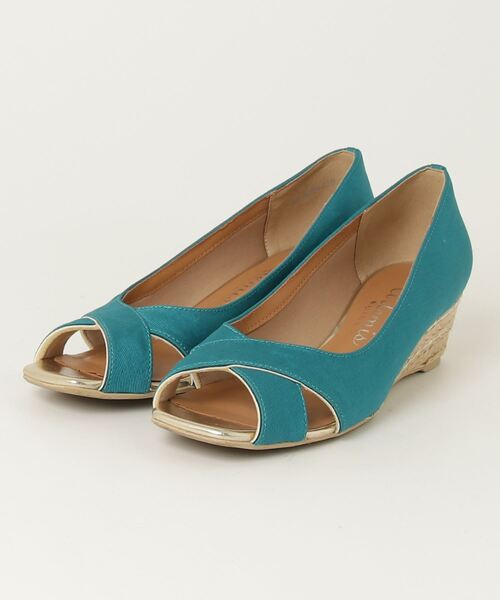 DIANA 「DIANA」 オープントゥパンプス 23cm グリーン レディース  