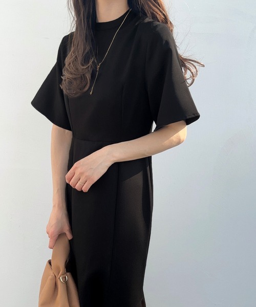 「LAUIR」 半袖ワンピース MEDIUM ライトグレー レディース_画像2