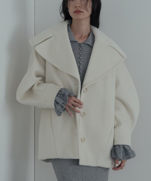 INDIVI GALLEST コート チェスターコート ビッグカラーダブルフェイス