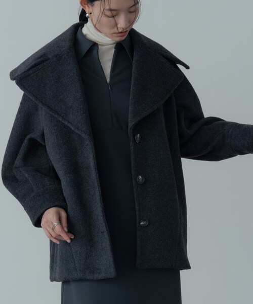 INDIVI GALLEST コート チェスターコート ビッグカラーダブルフェイス