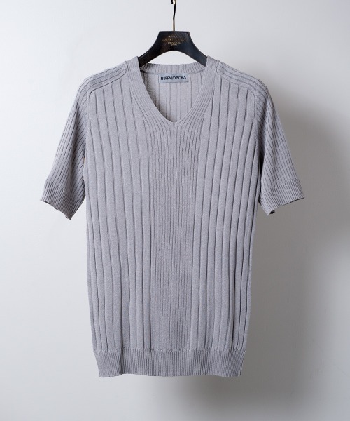 「BUFFALO BOBS」 半袖ニット 2-3 ブラック メンズ_画像4