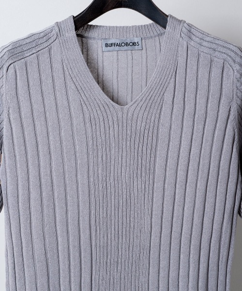 「BUFFALO BOBS」 半袖ニット 2-3 ブラック メンズ_画像6