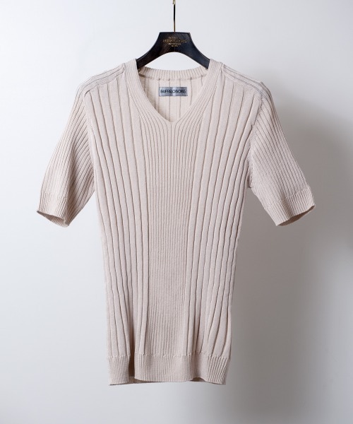 「BUFFALO BOBS」 半袖ニット 2-3 ブラック メンズ_画像9