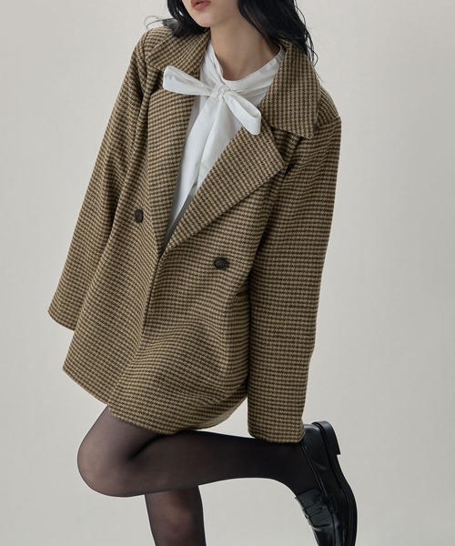 etoll.（エトル） ジャケット テーラードジャケット ウールチェック