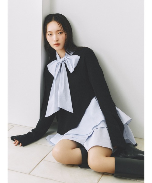 FRAY I.D（フレイ・アイディー） ワンピース リボンタイコンビニット