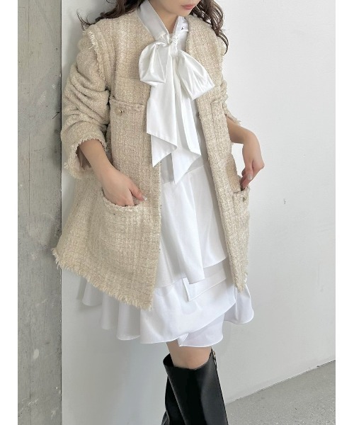 FRAY I.D（フレイ・アイディー） ワンピース リボンタイコンビニット