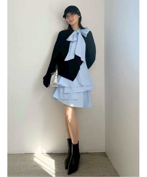 FRAY I.D（フレイ・アイディー） ワンピース リボンタイコンビニット