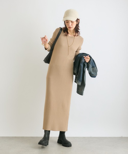 「RIVE DROITE」 ニットワンピース 36 ベージュ レディース_画像9