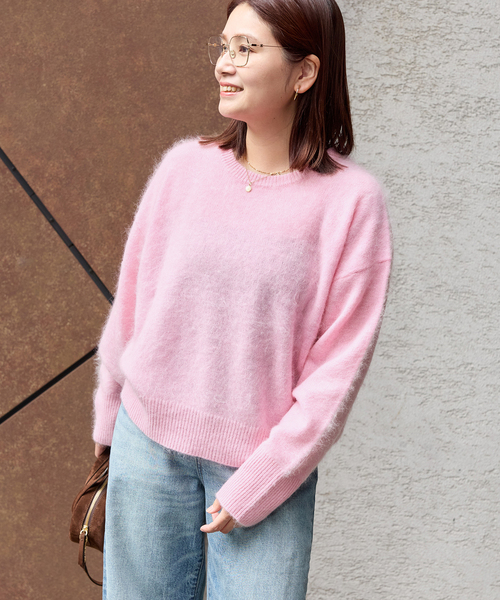 ジャーナルスタンダード ニット セーター ウール カシミヤ 日本製 ピンク F journal standard L'essage（ジャーナルスタンダード レサージュ
