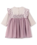 ベビー服 ロンパース お花チュールドッキングO...の詳細画像1