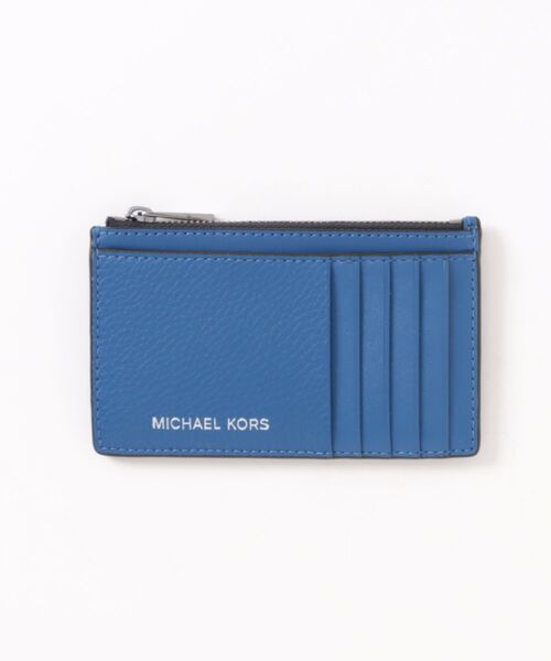 マイケルコース メンズ ジップ 折財布 チェーン付き デニムブルー MICHAEL KORS（マイケルコース） コインケース COOPER スリム ぺブル