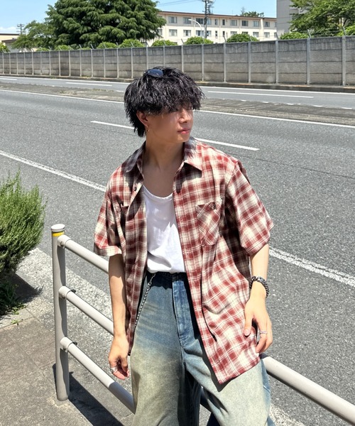 「ADAMASTE」 7分袖シャツ MEDIUM ブラック メンズ_画像8