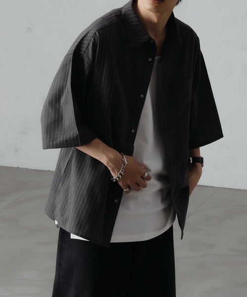 「epnok」 半袖シャツ LARGE グレー メンズ_画像2