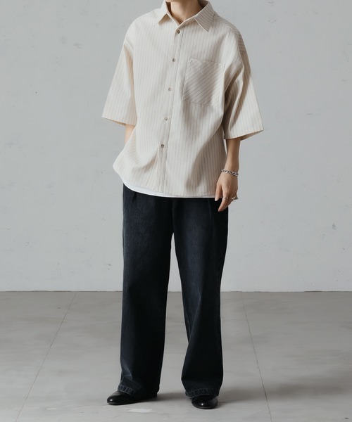 「epnok」 半袖シャツ LARGE グレー メンズ_画像3