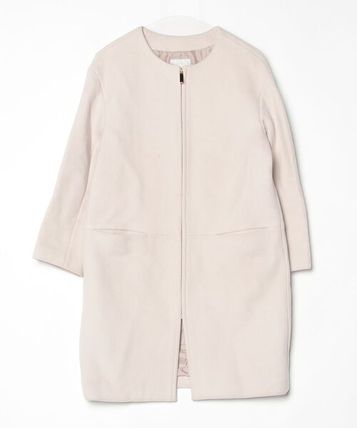 NOBLE（ノーブル） ノーカラーコート 36 ベージュ レディース