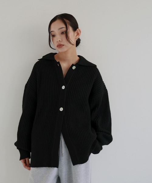 auralee ポロニット　カーディガン hellam（ヘラム） ニット セーター 襟付きポロニットカーディガン