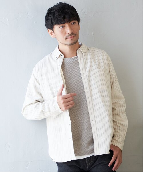 「ikka」 長袖シャツ M ネイビー メンズ_画像7