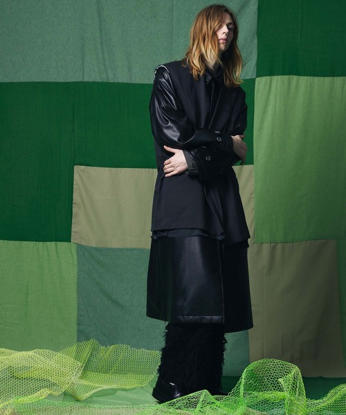 MAISON SPECIAL ステンカラーコート ブラック 02 MAISON SPECIAL（メゾンスペシャル） ステンカラーコート 2 ダーク