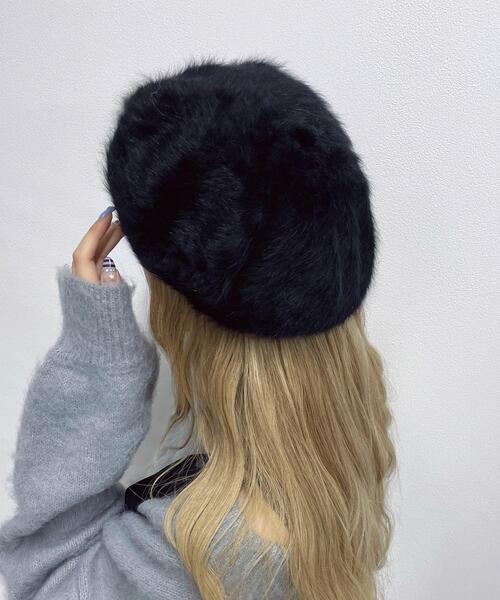 WEGO（ウィゴー） 帽子 ベレー帽 WEGO/フェイクアンゴラベレー