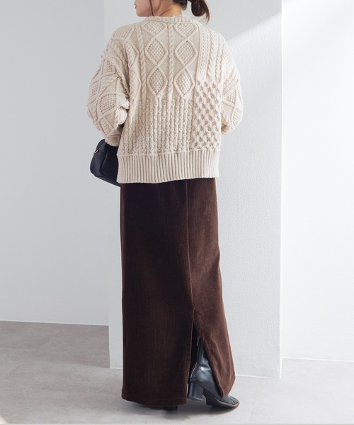pual ce cin ニット セーター ミックスケーブルニットプルオーバー