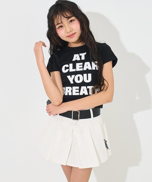 ANAP 黒 ロゴ入りキッズスカート サイズL ANAP GiRL（アナップガール） スカート ベルト付プリーツスカート