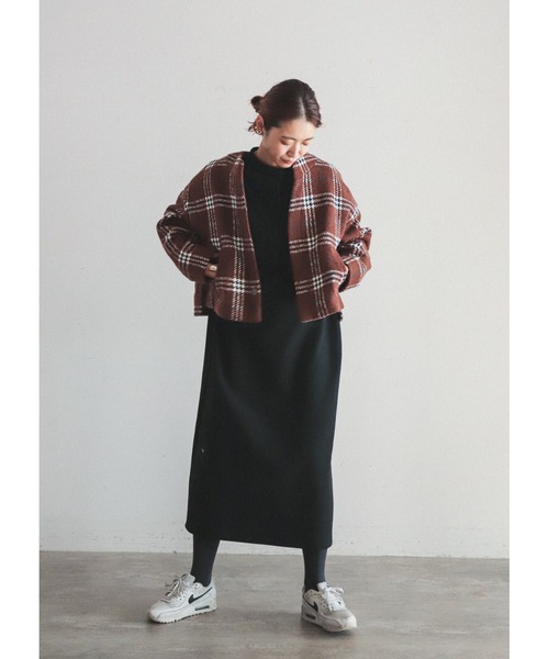 「新品　未使用」　FILDEFER ジャケット　フリーサイズ FIL DE FER（フィルデフェール） ツイードジャケット FREE ブラウン